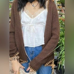 VS Moda International Wool Blend Cardigan Size Small